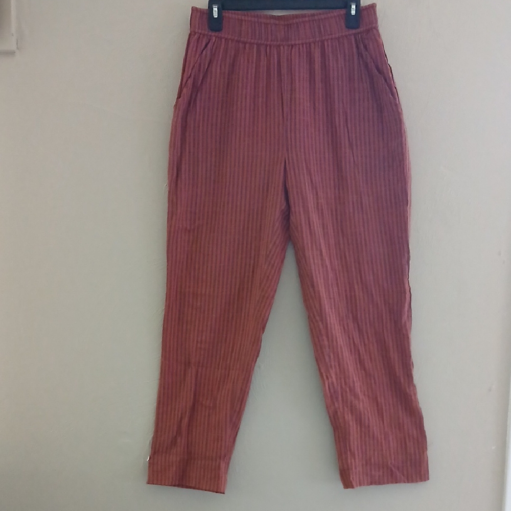 Sundry Burgundy Striped Cropped Pants Sz 2